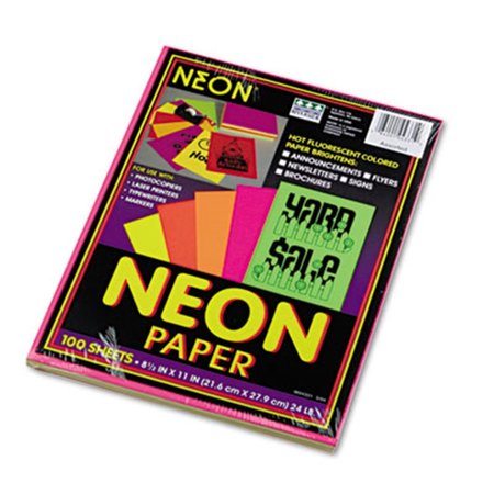 PACON CORPORATION Pacon 104331 Array Colored Bond Paper- 24lb- 8-1/2 x 11- Assorted Neon- 100 Sheets/Pack 104331